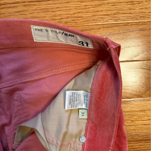 Rag & Bone Pink velvet Pants - Picture 3 of 3